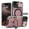 Case For iPhone 16e Magnetic Slide Camera Protection Cover 360 Rotate Kickstand Armor Ring Funda Capa