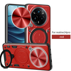 Case For Realme 14 Pro Magnetic Slide Camera Protection Cover 360 Rotate Kickstand Armor Ring Funda Capa