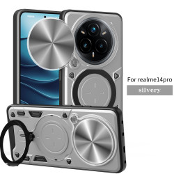 Case For Realme 14 Pro Magnetic Slide Camera Protection Cover 360 Rotate Kickstand Armor Ring Funda Capa