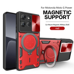 Case For Moto G Power 2025 Magnetic Slide Camera Protection Cover 360 Rotate Kickstand Armor Ring Funda Capa