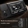 For Apple iPhone 16e Case With Slide Lens Cover Rotating Ring Shockproof Stand Holder Phone Case