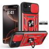 For Apple iPhone 16e Case With Slide Lens Cover Rotating Ring Shockproof Stand Holder Phone Case