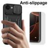 For Apple iPhone 16e Case With Slide Lens Cover Rotating Ring Shockproof Stand Holder Phone Case