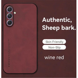 Sheepskin Leather Case for Samsung Galaxy A54 5G, Shockproof Protection Phone Shell, Anti-Fingerprint Coque for Samsung Galaxy A54 Cover, Durable TPU Back Fundas