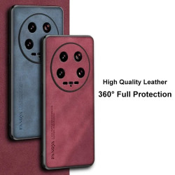 Luxury PU Leather Case for Xiaomi 14 Ultra, Lambskin Matte Silicone Shockproof Protection Phone Shell, Anti-Fingerprint, Durable TPU Back Cover for Xiaomi 14 U