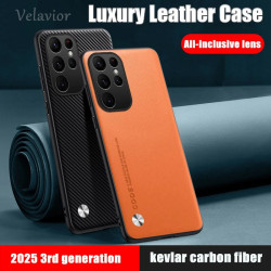 Luxury PU Leather Case for Samsung Galaxy S25 Ultra, Shockproof Silicone Bumper, Full Protection Back Cover, Durable Galaxy S25...