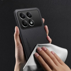 Luxury PU Leather Case for Poco X6 Pro, Shockproof Silicone Shell, Full Camera Protection, Anti-Scratch, Anti-Fingerprint, Premium TPU Case for Xiaomi Poco X6 Pro Cover Fundas