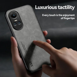 Luxury Magnetic Leather Case for Oppo Reno 10 5G, Soft TPU Protective Back Cover, Scratch-Resistant, Shockproof Funda for OPPO Reno 10