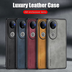 Luxury Matte Leather Protective Case for vivo V50, Soft TPU Shockproof Back Cover, Fingerprint-Resistant, Anti-Dust