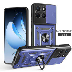 For Honor X8c Case With Slide Lens Cover Rotating Ring Shockproof Stand Holder Phone Case