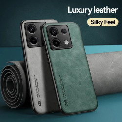 Luxury Leather Case for Xiaomi Redmi Note 13 Pro 5G - Magnetic Car Mount Holder | Shockproof & Scratch-Resistant Protection Shell | Soft-Touch PU Leather Case