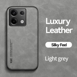 Luxury Leather Case for Xiaomi Redmi Note 13 Pro 5G - Magnetic Car Mount Holder | Shockproof & Scratch-Resistant Protection Shell | Soft-Touch PU Leather Case