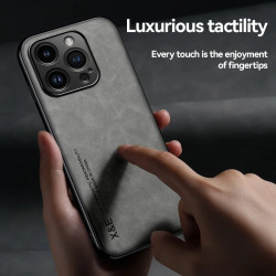 Luxury Leather Case for iPhone 15 Pro Max - Magnetic Car Mount Holder | Shockproof Protection Case for iPhone 15, 14, 13 Pro Max & Plus | Premium PU Leather Cover