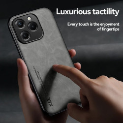 Luxury Shockproof Leather Case for Realme C63, C61, C67, C53, C55 4G - Magnetic Car Mount Holder | Protective PU Leather Phone Cover