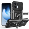 For Oppo Reno13 Case With Slide Lens Cover Rotating Ring Shockproof Stand Holder Phone Case for Reno13