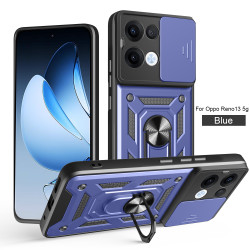 For Oppo Reno13 Case With Slide Lens Cover Rotating Ring Shockproof Stand Holder Phone Case for Reno13