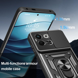 For Tecno Spark 30 5G Case With Slide Lens Cover Rotating Ring Shockproof Stand Holder Phone Case