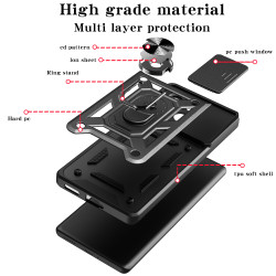 For Huawei nova 13 Pro Case With Slide Lens Cover Rotating Ring Shockproof Stand Holder Phone Case for Huawei nova 13 Pro