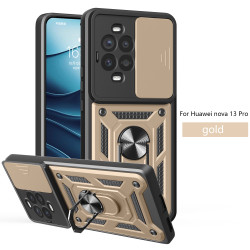 For Huawei nova 13 Pro Case With Slide Lens Cover Rotating Ring Shockproof Stand Holder Phone Case for Huawei nova 13 Pro