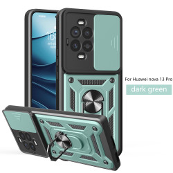 For Huawei nova 13 Pro Case With Slide Lens Cover Rotating Ring Shockproof Stand Holder Phone Case for Huawei nova 13 Pro