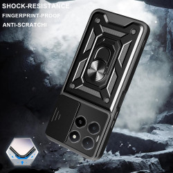 For Honor X5b Plus Case With Slide Lens Cover Rotating Ring Shockproof Stand Holder Phone Case for Honor X5b Plus