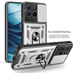 For Honor X5b Plus Case With Slide Lens Cover Rotating Ring Shockproof Stand Holder Phone Case for Honor X5b Plus