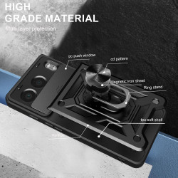 For OnePlus Nord 4 Case With Slide Lens Cover Rotating Ring Shockproof Stand Holder Phone Case for OnePlus Nord 4