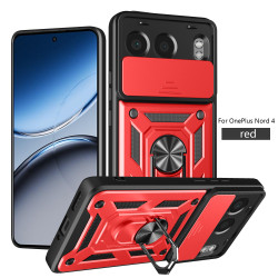 For OnePlus Nord 4 Case With Slide Lens Cover Rotating Ring Shockproof Stand Holder Phone Case for OnePlus Nord 4