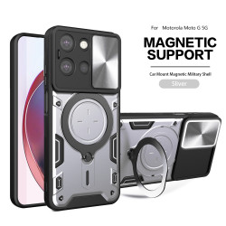 Case For Moto G 5G 2025 Magnetic Slide Camera Protection Moto G 5G 2025 Cover 360 Rotate Kickstand Armor Ring Funda Capa