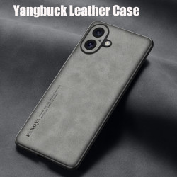 Case for iPhone 16 Pro Max TPU Soft Frame Sheepskin Leather Back Coque for iPhone 16Plus Cover Camera Protect Shockproof  Shell