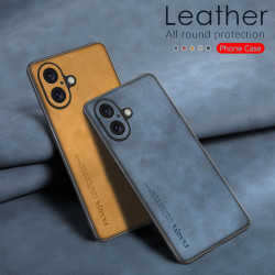 Sheepskin Leather Case for iPhone 16 Pro Max - TPU Soft Frame, Shockproof Camera Protection, Luxury Back Cover for iPhone 16 Plus