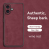 Sheepskin Leather Case for iPhone 16 Pro Max - TPU Soft Frame, Shockproof Camera Protection, Luxury Back Cover for iPhone 16 Plus