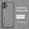 Sheepskin Leather Case for iPhone 16 Pro Max - TPU Soft Frame, Shockproof Camera Protection, Luxury Back Cover for iPhone 16 Plus