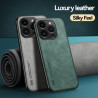 Luxury Leather Case for iPhone 16 Pro Max | Magnetic Car Holder Phone Shell for iPhone 16 Plus, 16 Pro, 16 | Protective Fundas