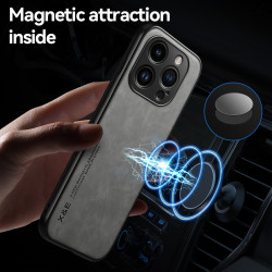 Luxury Leather Case for iPhone 16 Pro Max | Magnetic Car Holder Phone Shell for iPhone 16 Plus, 16 Pro, 16 | Protective Fundas