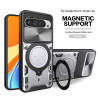 Case For Google Pixel 9 Pro Magnetic Slide Camera Protection Pixel8 Pro Pixel8A Cover 360 Rotate Kickstand Armor Ring Funda Capa