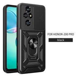 For Honor 200 Pro 200 Lite Case With Slide Lens Cover Rotating Ring Shockproof Stand Holder Phone Case for Honor 90 Lite