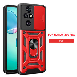 For Honor 200 Pro 200 Lite Case With Slide Lens Cover Rotating Ring Shockproof Stand Holder Phone Case for Honor 90 Lite