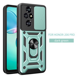 For Honor 200 Pro 200 Lite Case With Slide Lens Cover Rotating Ring Shockproof Stand Holder Phone Case for Honor 90 Lite