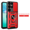 For Galaxy S25 24 Ultra Case With Slide Lens Cover Rotating Ring Shockproof Stand Holder Phone Case for Galaxy S25 24 Plus