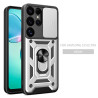 For Galaxy S25 24 Ultra Case With Slide Lens Cover Rotating Ring Shockproof Stand Holder Phone Case for Galaxy S25 24 Plus