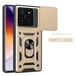 For Xiaomi 14T 13T Pro 14 ultra Case With Slide Lens Cover Rotating Ring Shockproof Stand Holder Phone Case for Redmi K60 Ultra