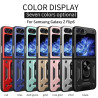 For Samsung Galaxy Z Flip 6 Case With Slide Lens Cover Rotating Ring Shockproof Stand Holder Phone Cases for Galaxy ZFlip5 Flip4