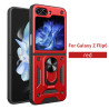 For Samsung Galaxy Z Flip 6 Case With Slide Lens Cover Rotating Ring Shockproof Stand Holder Phone Cases for Galaxy ZFlip5 Flip4