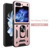 For Samsung Galaxy Z Flip 6 Case With Slide Lens Cover Rotating Ring Shockproof Stand Holder Phone Cases for Galaxy ZFlip5 Flip4