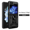 For Samsung Galaxy Z Flip 6 Case With Slide Lens Cover Rotating Ring Shockproof Stand Holder Phone Cases for Galaxy ZFlip5 Flip4