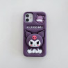 iPhone 16 Pro Max Case – 3D Cartoon KUROMI Soft Silicone Shell with Pop Holder & Lens Protection