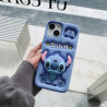 iPhone 16 Pro Max Case – 3D Cartoon Stitch Soft Silicone Shell with Pop Holder & Lens Protection