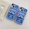 iPhone 16 Pro Max Case – 3D Cartoon Stitch Soft Silicone Shell with Pop Holder & Lens Protection