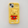 iPhone 16 Pro Max Case – 3D Cartoon Winnie Pooh Soft Silicone Shell with Pop Holder & Lens Protection